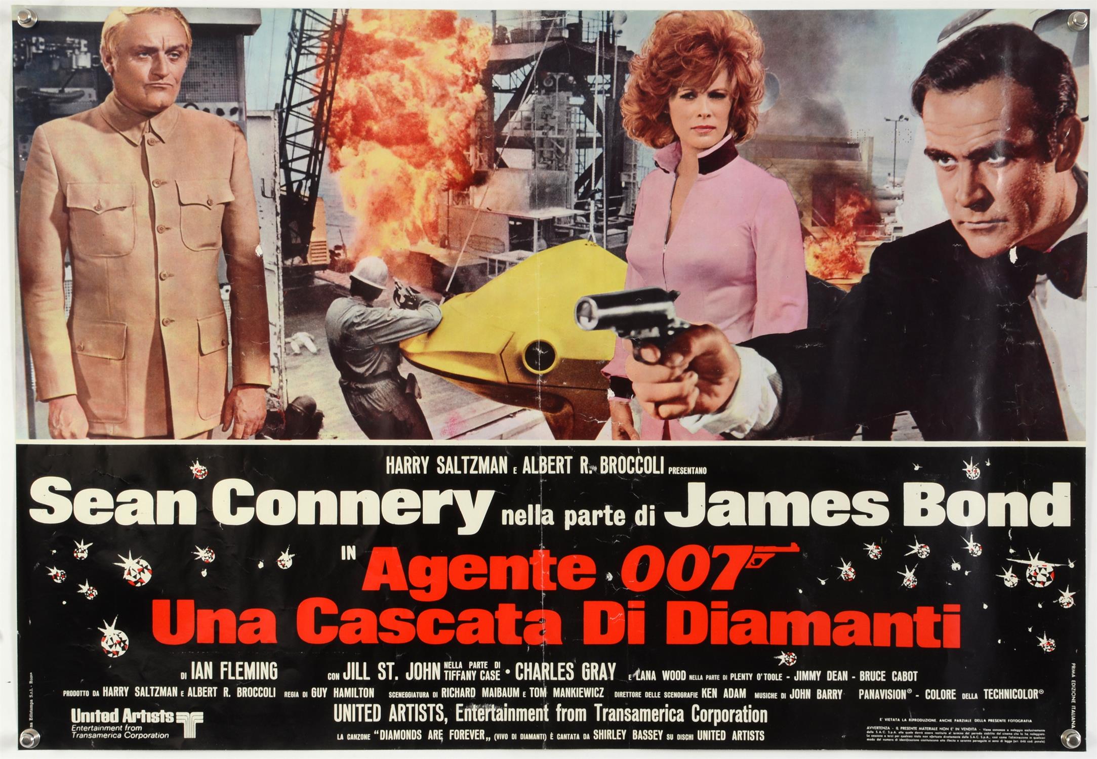 James Bond - Diamonds Are Forever Italian photobusta and Die Another Day mini quad poster, folded.