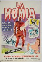 The Mummy (1959) Argentinian One Sheet film poster, starring Peter Cushing and Christopher Lee,