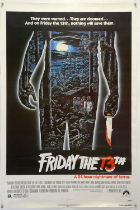 Friday The 13th (1980) US One Sheet film poster, rolled, 27 x 41 inches.