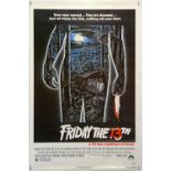 Friday The 13th (1980) US One Sheet film poster, rolled, 27 x 41 inches.