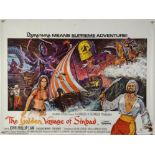 10 British Quad film posters including The Golden Voyage of Sinbad, Bonnie and Clyde, Superfly,