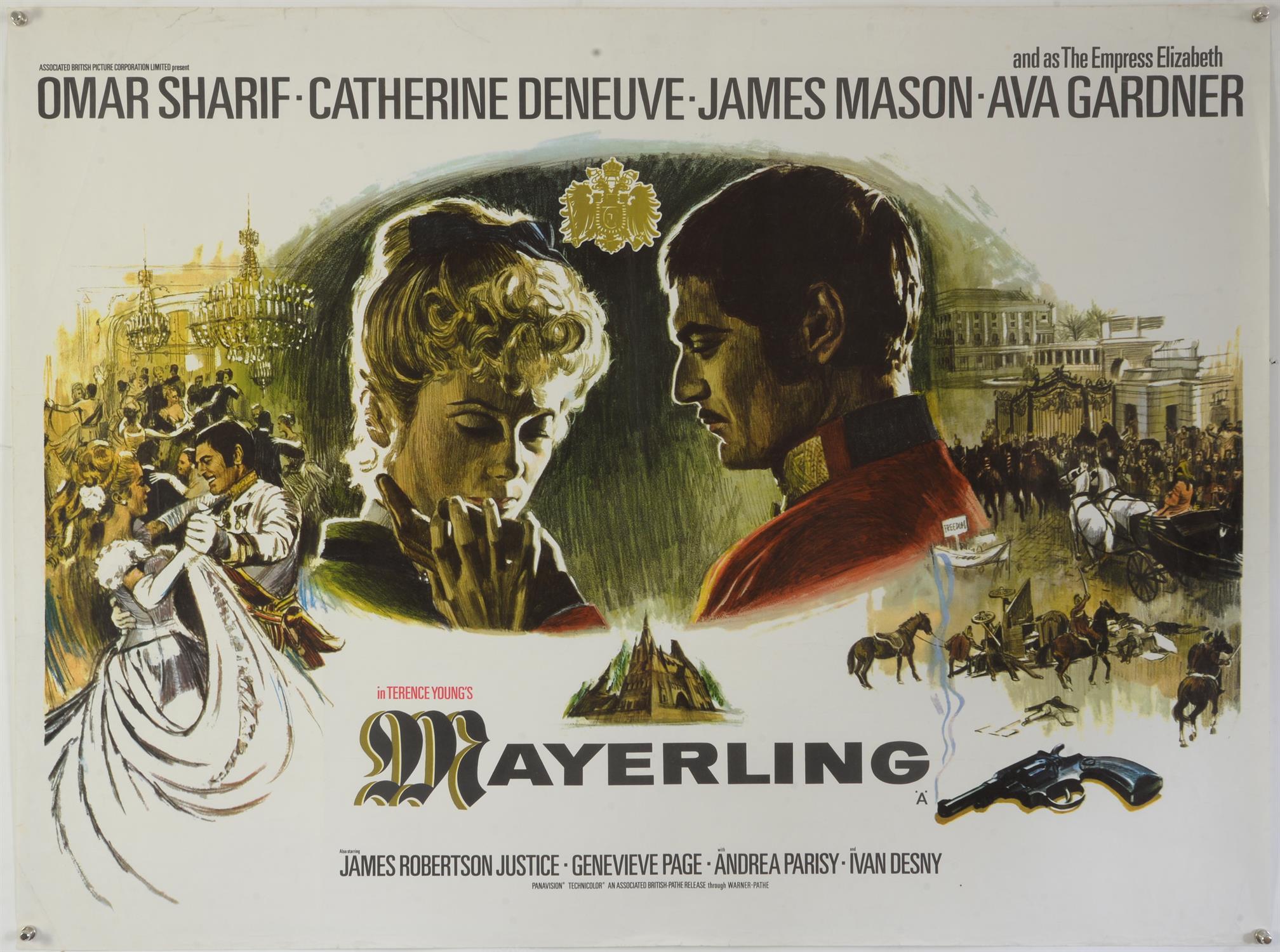 Mayerling (1968) British Quad film poster with Omar Sharif & Catherine Deneuve with poster