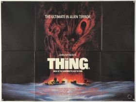The Thing (1982) British Quad film poster, Horror directed by John Carpenter, Universal, folded,