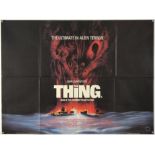 The Thing (1982) British Quad film poster, Horror directed by John Carpenter, Universal, folded,