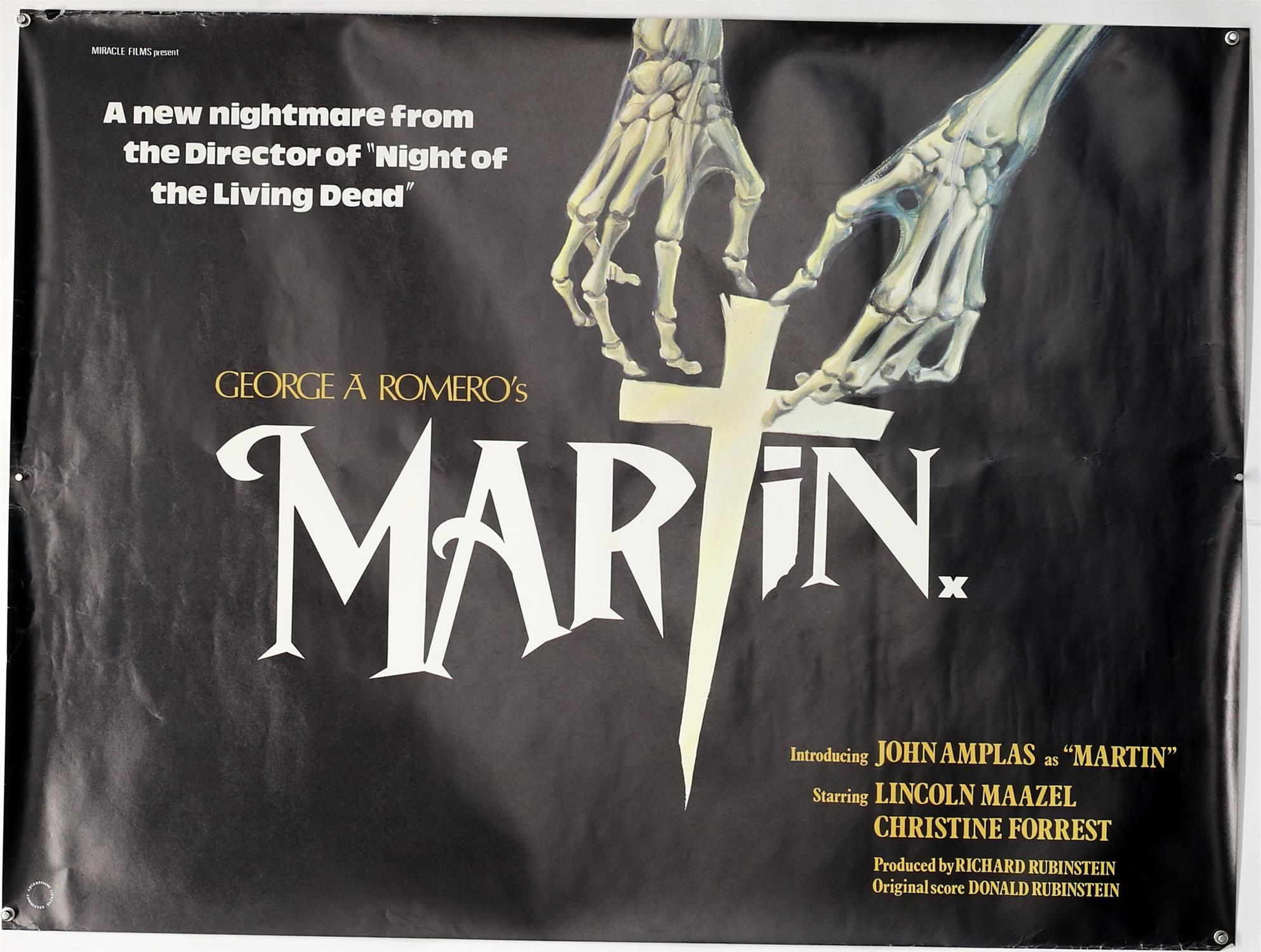 Martin (1978) British Quad film poster, horror directed by George A Romero, Miracle Films, rolled,