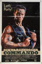 Two One Sheet posters for Commando and Predator, folded / rolled, 27 x 40/41 inches (2).