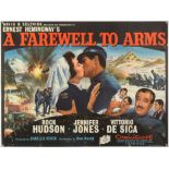 A Farewell To Arms (1957) British Quad film poster, based on the Hemingway novel & starring Rock