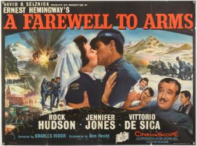 A Farewell To Arms (1957) British Quad film poster, based on the Hemingway novel & starring Rock