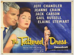 The Tattered Dress (1957) British Quad film poster for the film-noir starring Jeff Chandler &