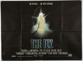 The Fly (1986) British Quad film poster, directed by David Cronenberg, folded, 30 x 40 inches.