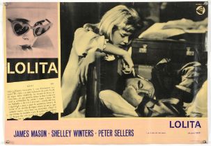 Lolita (1962) Italian photobusta film poster, folded, 18 1/2 x 26 1/2 inches.