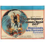 James Bond Diamonds Are Forever (1971) British Quad film poster, starring Sean Connery,