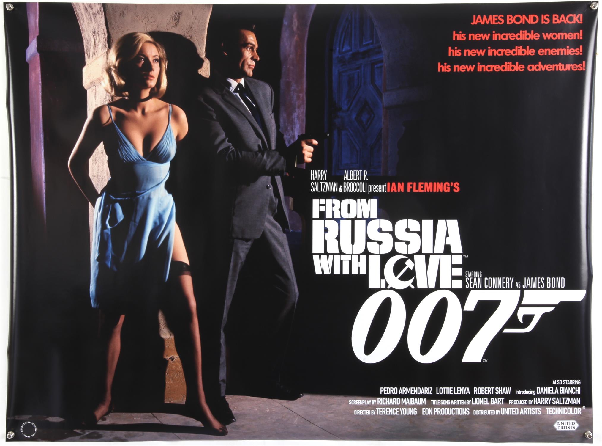 James Bond From Russia with Love (2020) Commercial British Quad film poster, rolled, 30 x 40 inches.