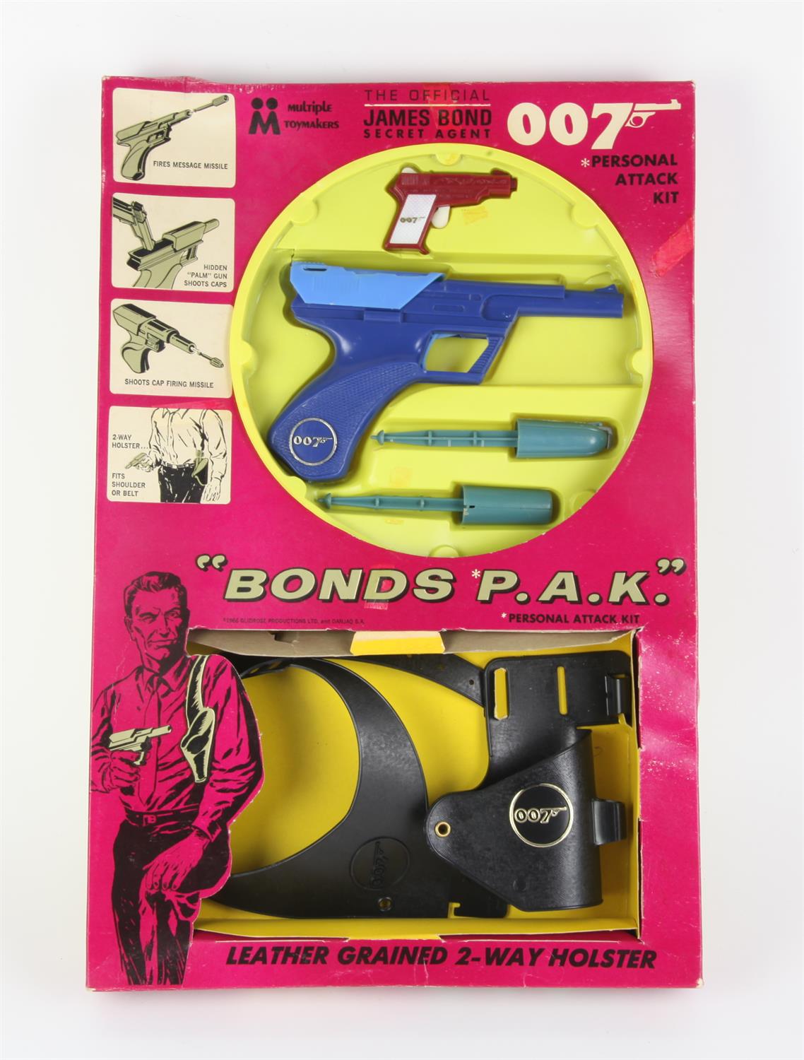James Bond 007. Multiple Toymakers Bond's P.A.K. (Personal Attack Kit), 1966. Includes dart gun