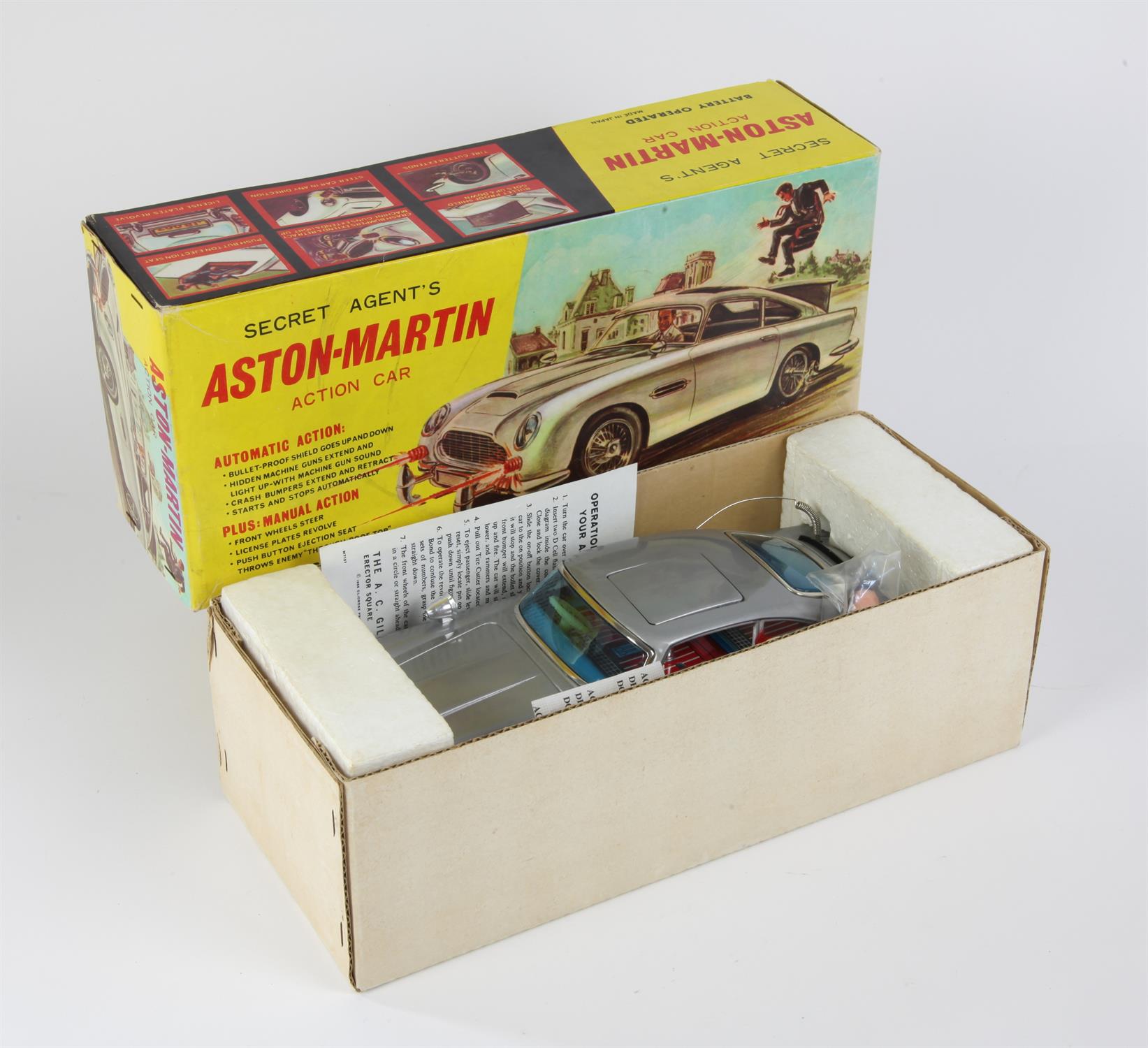 James Bond 007 - Gilbert (Japan) tinplate battery operated James Bond's Aston Martin DB5 as seen in - Image 2 of 2