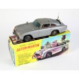 James Bond battery-operated Secret Agent's Aston-Martin Action Car in original box, Made in Japan.
