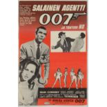 James Bond Dr No (1962) Finnish film poster, 15 x 23 1/2 inches.