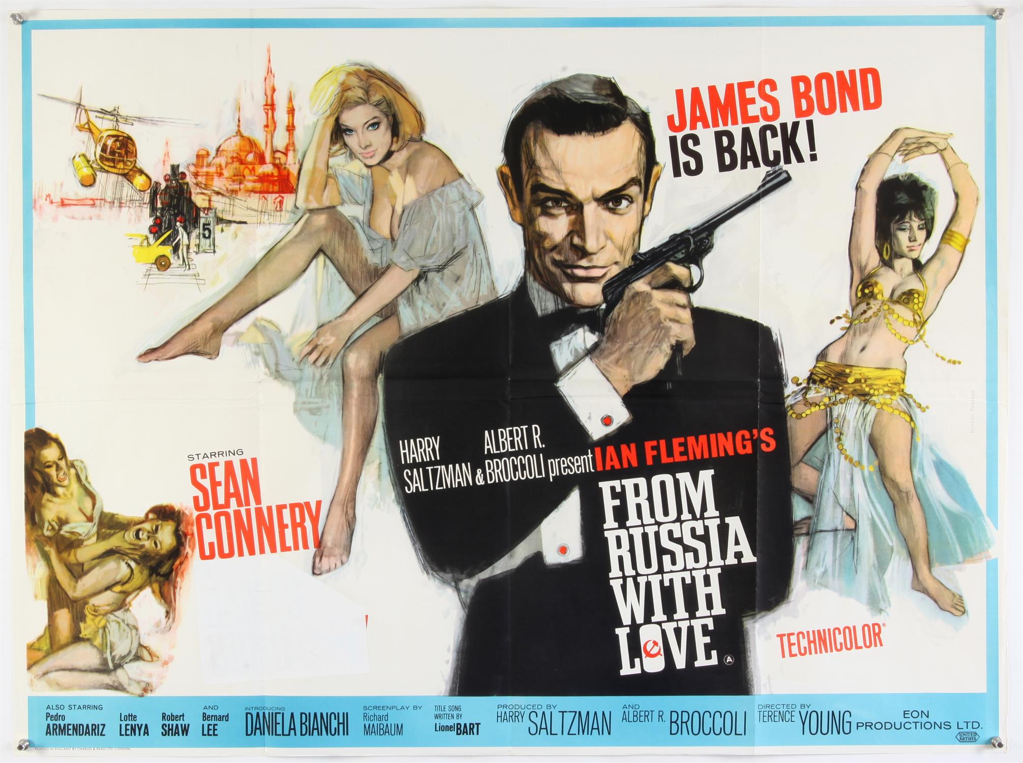 James Bond From Russia With Love (1963) British Quad film poster, Art by Renato Fratini,