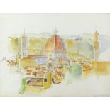 Alexander Hodgkinson (1912-1984). View in Rome. Watercolour, signed lower and right and verso.