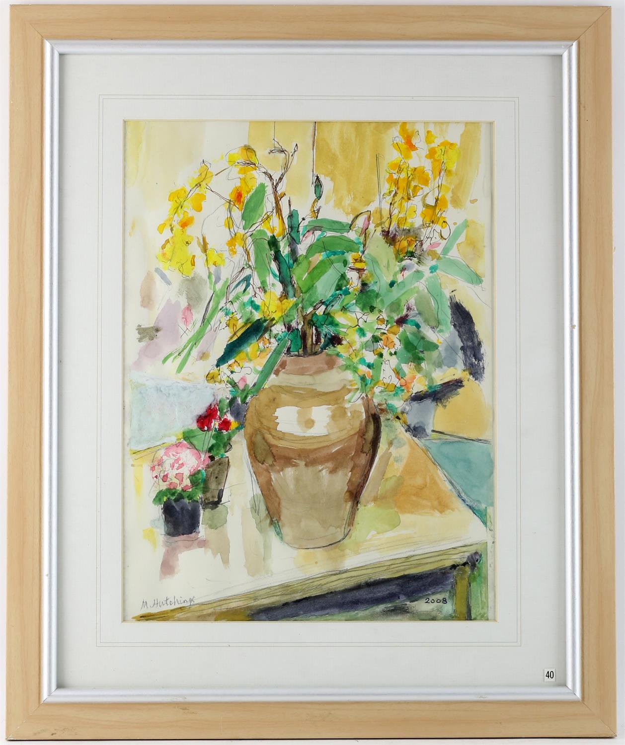 Michael Hutchings (British, 1918-2020), still life with flowers. Watercolour on paper. - Image 2 of 2