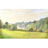 Michael Hutching (1918-2020). ‘Eseley Valley, Lower House Farm’, Watercolour 1973,