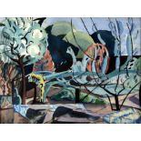 Michael Hutchings (British, 1918-2020), 'Garden'. Landscape. Watercolour. 'New English Art Club'