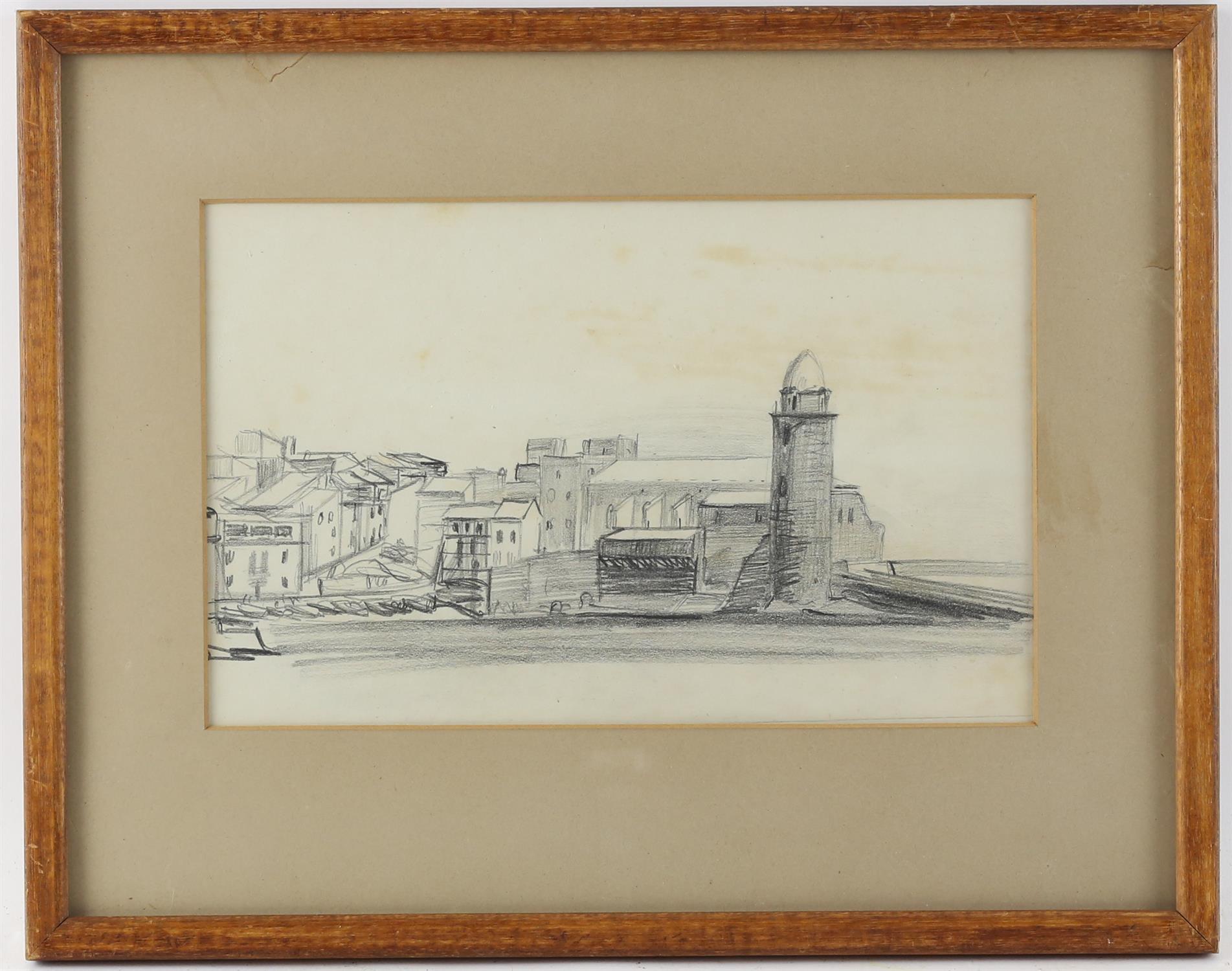 Michael Hutchings (British, 1918-2020), group of buildings. Graphite. Signed and dated 1947 verso. - Image 6 of 8
