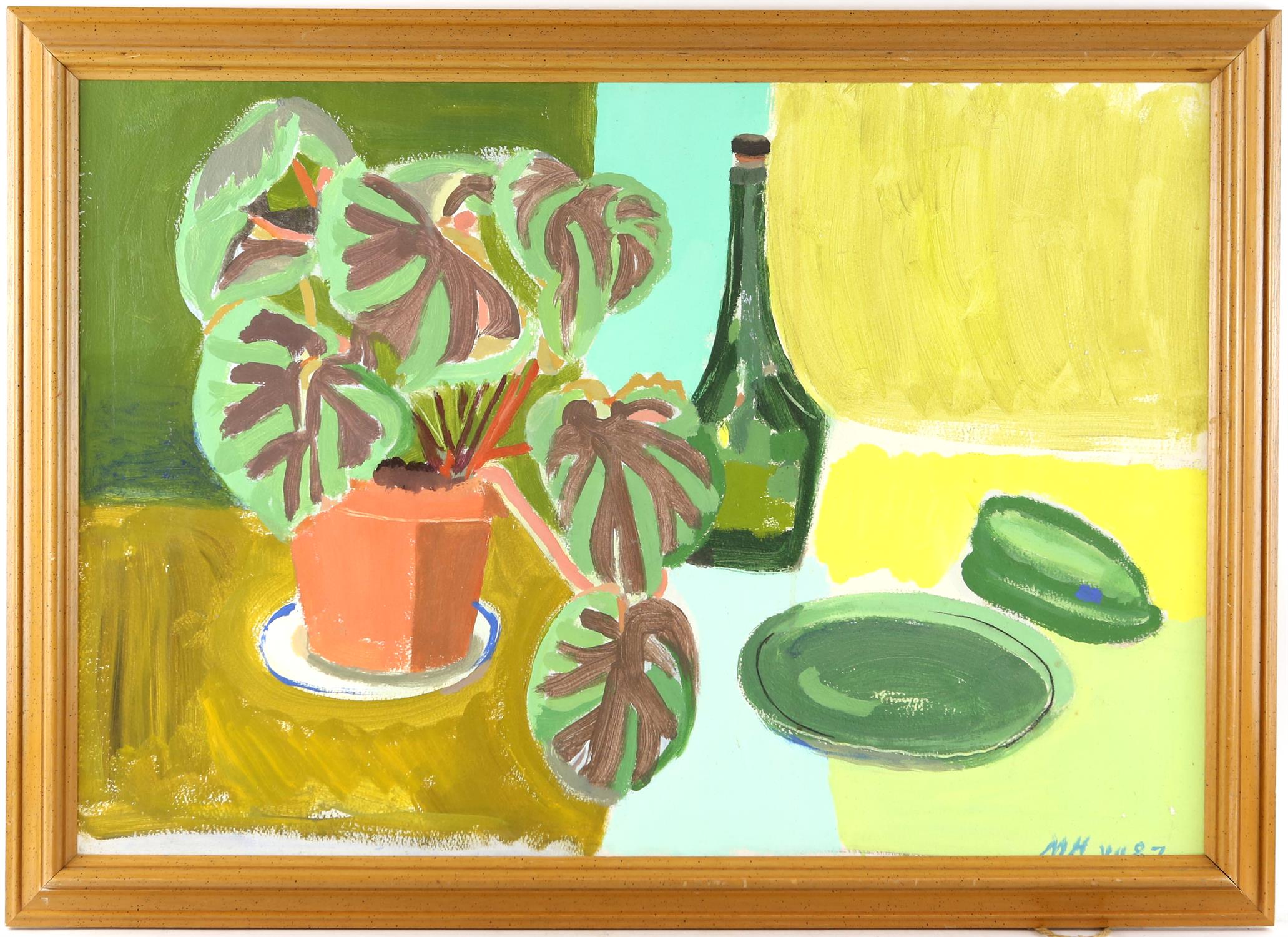 Michael Hutchings (British, 1918 - 2020), Bogonya, still life. Acrylic on board. Initialled and - Image 2 of 2