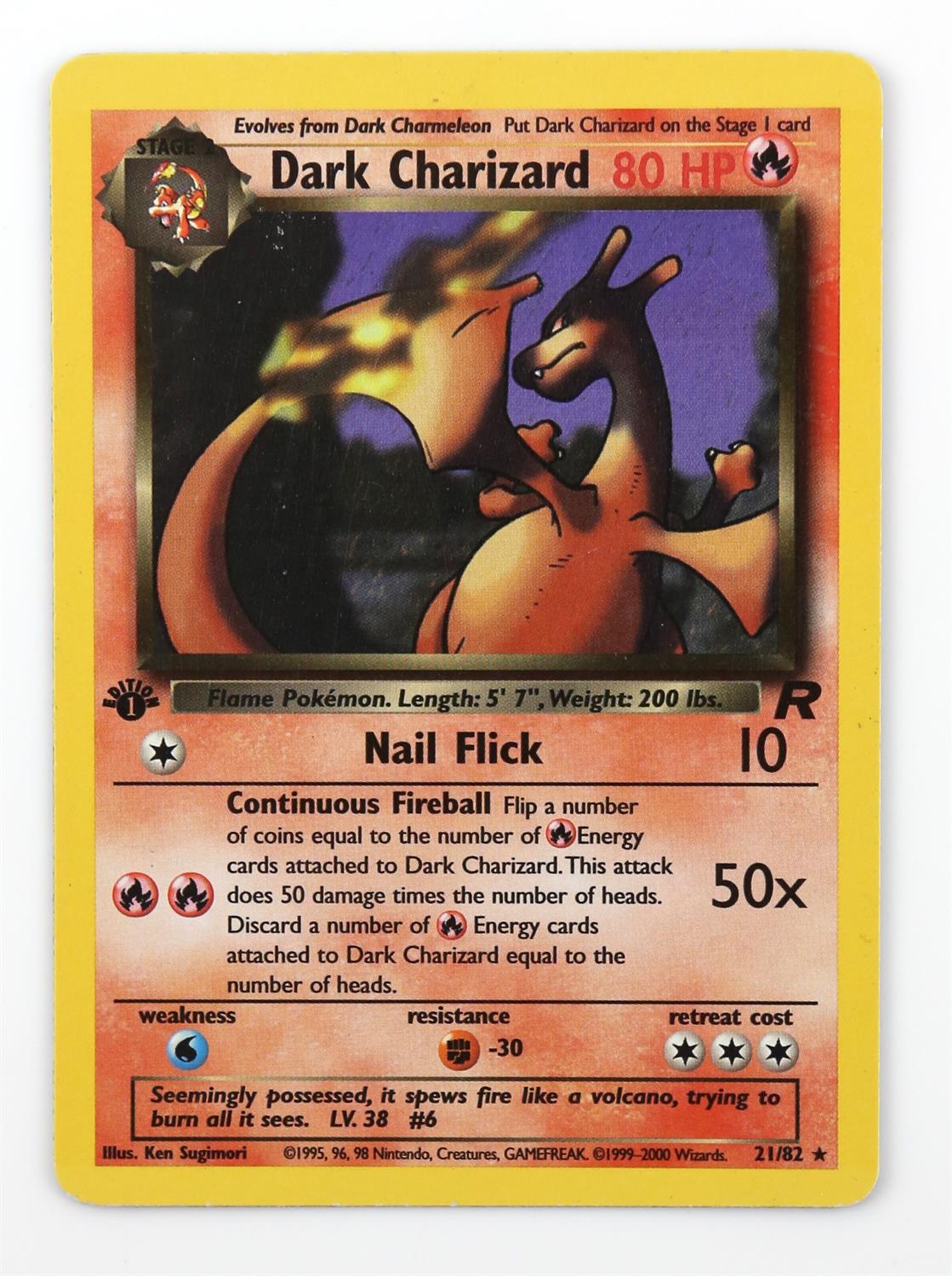 Pokemon TCG. Dark Charizard Non holo card. 1st edition Team Rocket