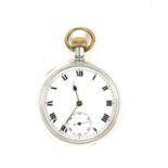 Silver top-wind pocket watch, import marks