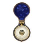 A French pocket aneroid barometer, the brass case marked on back SGBC within an entwined anchor,