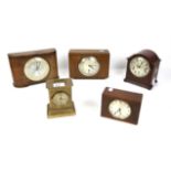 Collection of seven mantel clocks, to include two with Gustav Becker movements, one with HAC