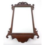 George III style mahogany fret framed mirror, overall h88 x w47cm, and another smaller, (2),