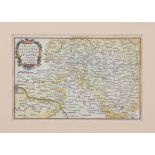 Guiljem Blaeu , Map of L'Alsace with Lothringen and the cities Strassburg, Breisach, Colmar,