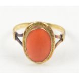 Collection of four watches and jewellery including, coral ring in stamped 18 ct yellow gold,