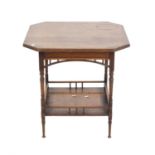 Early 20th century walnut two-tiered occasional table on turned supports, together with a