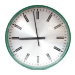 Gent of Leicester Slave Clock, marked Chloride Gent 1976, 21 15 0137, in green plastic case,