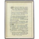 Set of prints, to include: framed Desiderata manuscript (image size 40 x 30cm), 'Red Squirrel',
