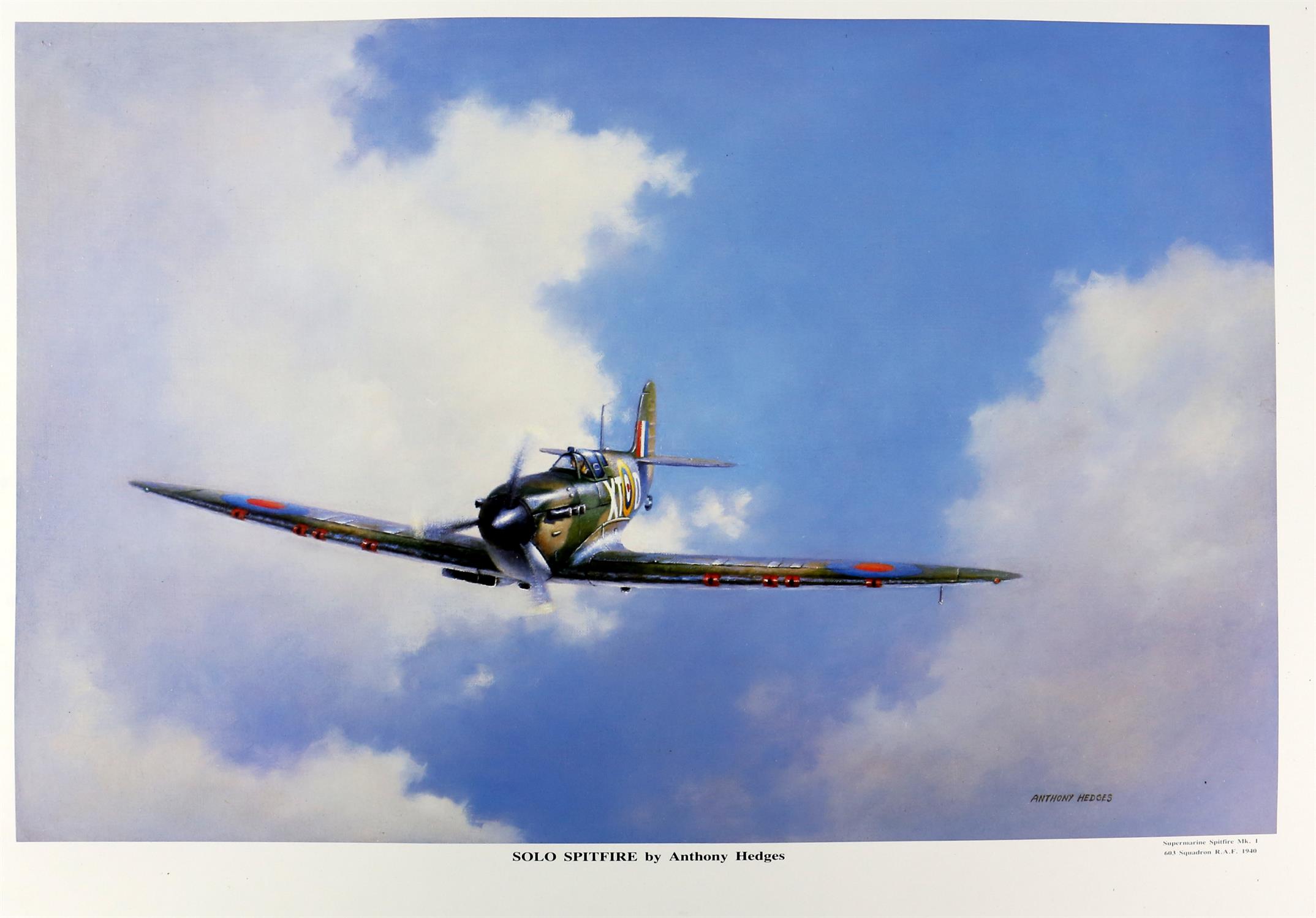 Anthony Hedges (twentieth century), large quantity of approximately 50 'Solo Spitfire' prints.