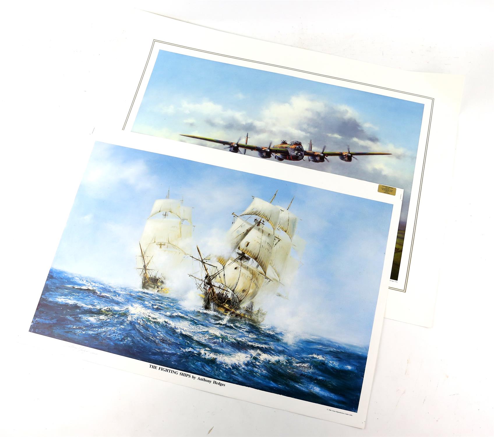 Anthony Hedges (twentieth century), large quantity of over 30 World War II fighter plane prints,