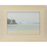 R. D. Sherrin, seaside landscape. Watercolour. Signed lower left. Image size 25 x 36cm.
