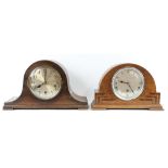 Garrard oak cased 8 day Westminster and Whittington chiming mantel clock, h23.5cm w34.5cm d12.