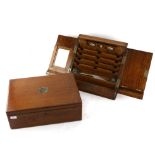 Victorian oak stationery cabinet the sloping doors opening to reveal perpetual calendar letter