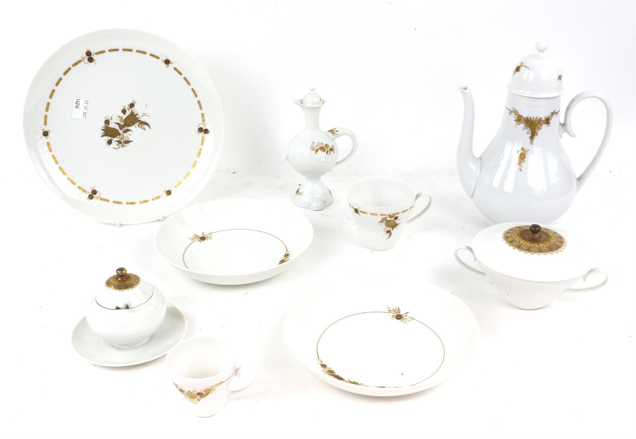 Rosenthal part dinner service, to include vegetable dishes and covers, plates, oil, bottle,