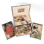 Modern jewellery box, containing costume jewellery, including a Pierre Cardin bracelet,