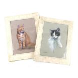 Anthony Hedges (twentieth century), pair of pastel drawings of cats. Signed. Both 40 x 29cm,