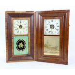 Three American wall clocks, comprising one by New Haven Clock Co, one by Seth Thomas and one by