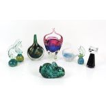 Large collection of glass paperweights over 50, to include Mdina and Caithness , 2 boxed Mdina