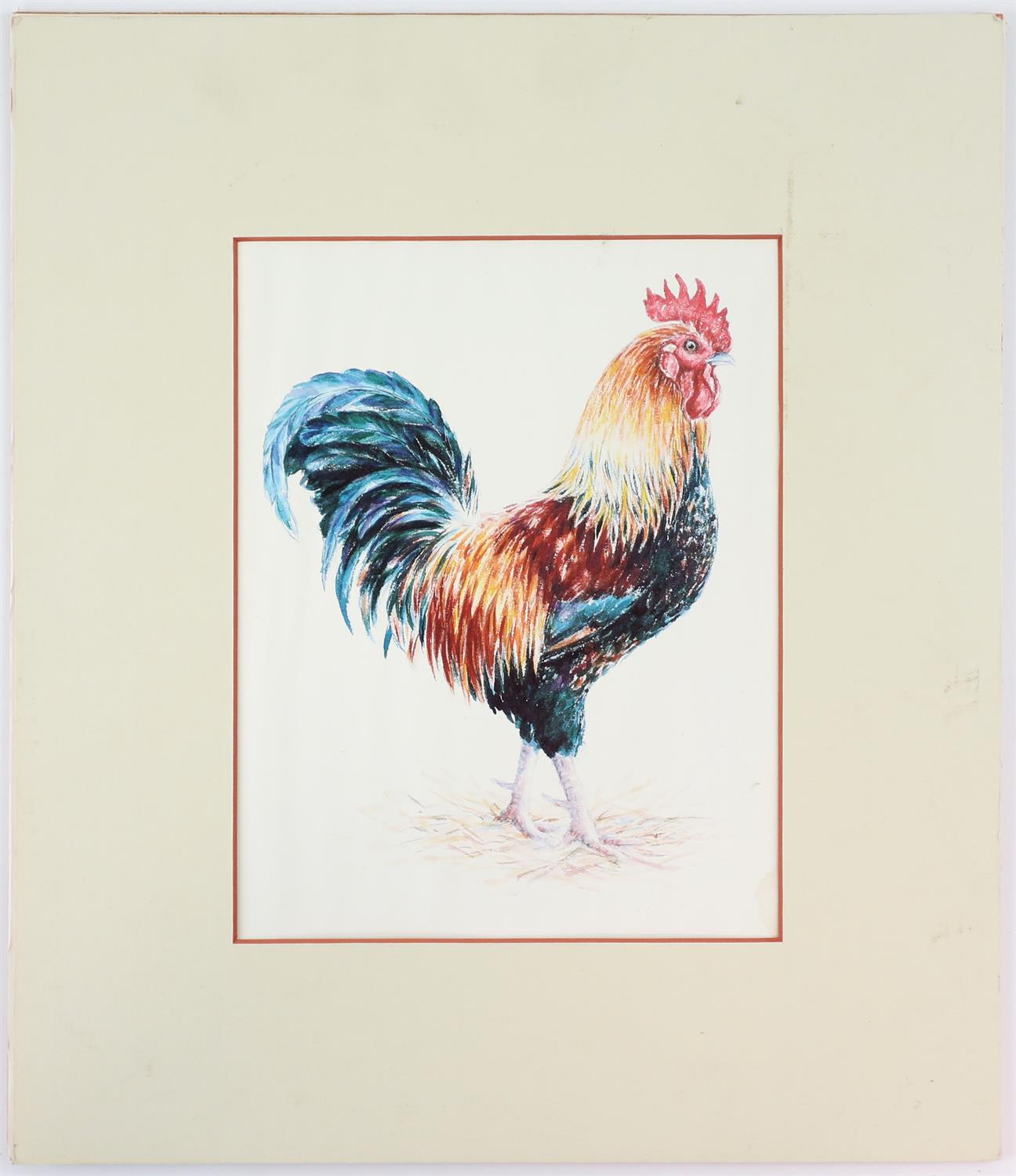 Set of pictures, to include framed, signed oval portrait of two siblings, print of a chicken, - Image 5 of 5