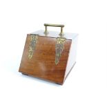 Victorian mahogany and brass mounted coal scuttle, h35cm w34.5cm d34cm